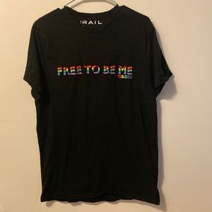 🔥 THE RAIL Rainbow Free to be Me Pride Black T shirt Men’s Large